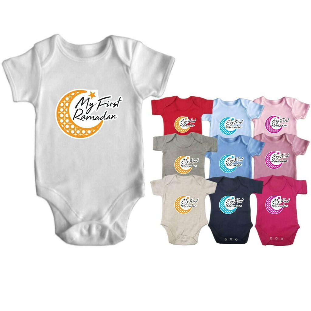 My First Ramadan Short Sleeve Baby Bodysuit Baby Vest Grows Newborn 0-18 D6