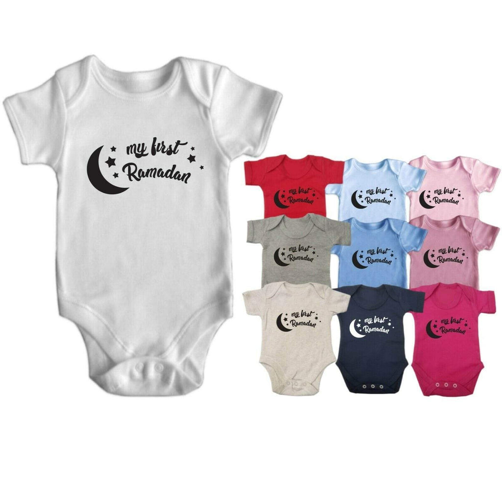 My First Ramadan Short Sleeve Baby Bodysuit Baby Vest Grows Newborn 0-18 D9