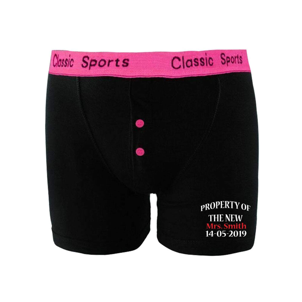 Personalised Men's Wedding Anniversary Gift Neon Boxer Shorts Socks Sets D9
