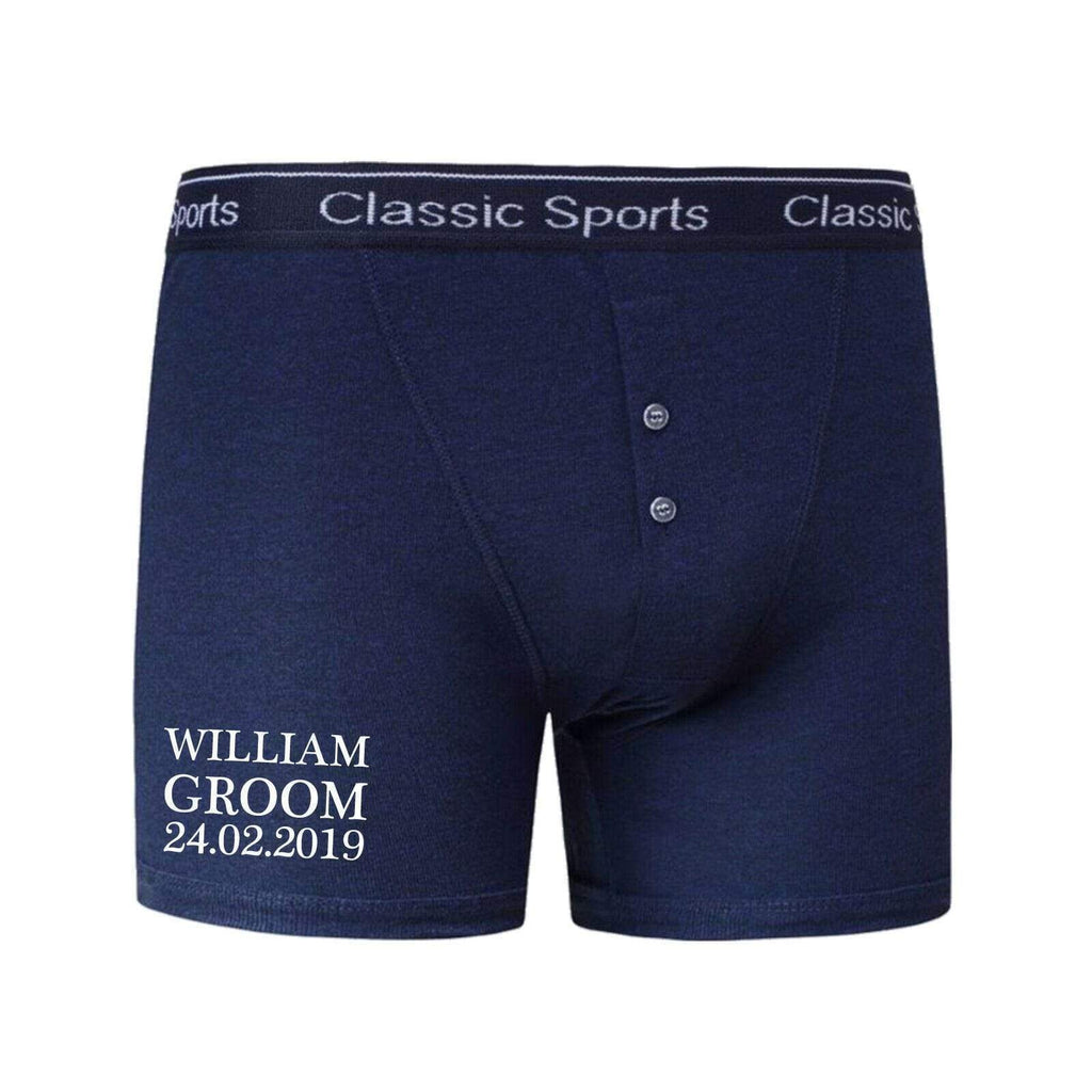 Personalised Mens Wedding Anniversary Gift Boxer Shorts Briefs Socks Sets GB D17
