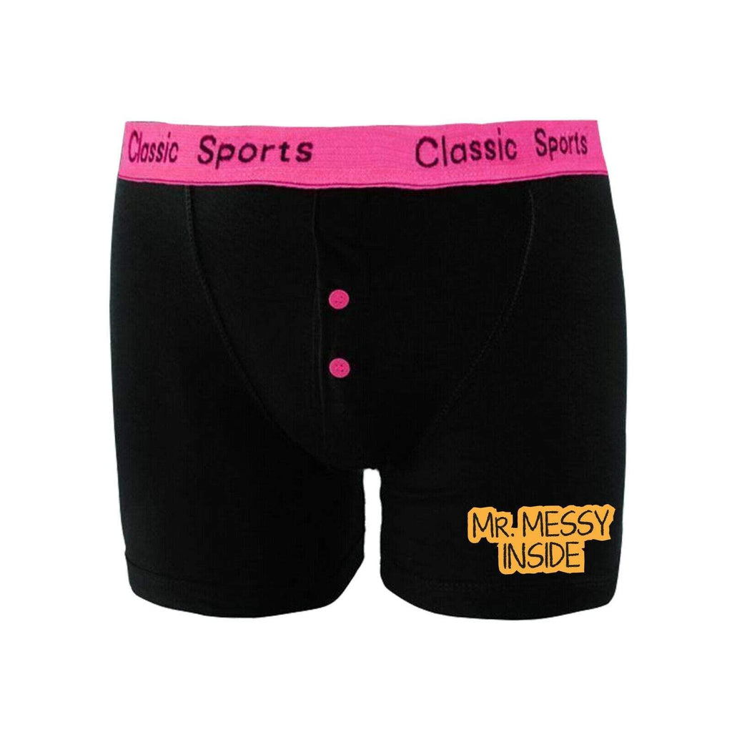 Personalised Men's Wedding Anniversary Gift Neon Boxer Shorts Socks Sets D5