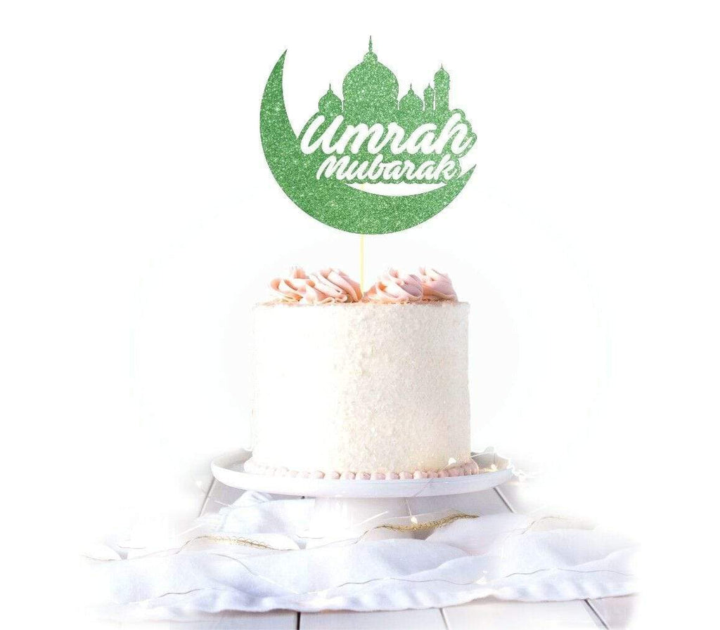 Ramadan Mubarak Celebration Glittery Card Cake Topper Party Cake Decoration