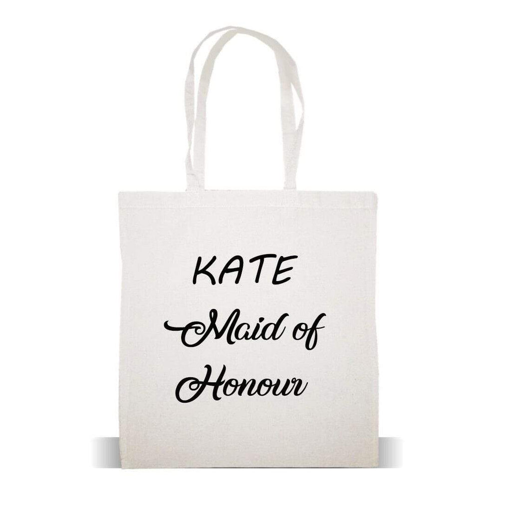 Personalise Name Tote Canvas Bags Bridal Maid Of Honour Hen Party Shoppers Bags