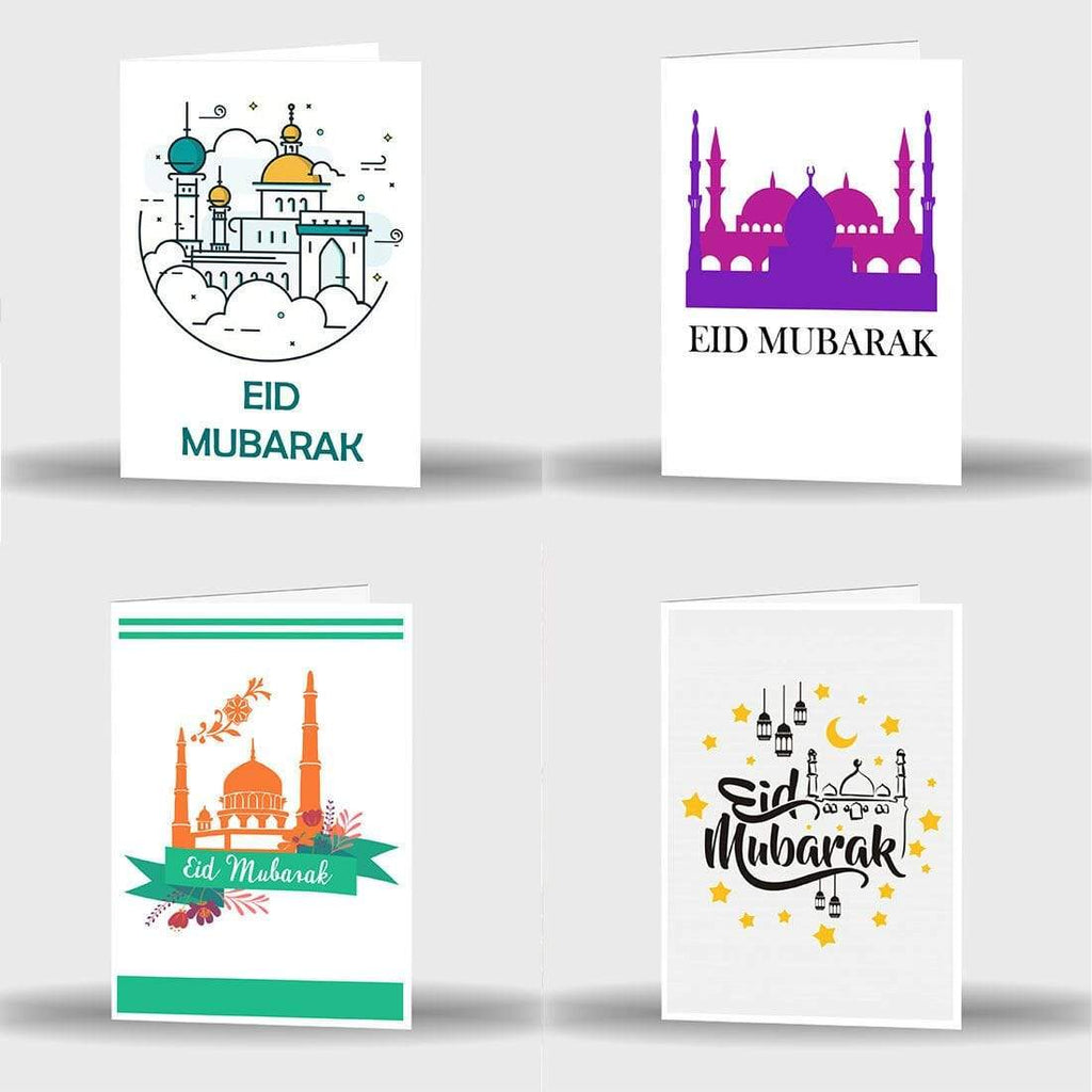 Single Or Pack Of 4 Eid Mubarak Mubrook Celebration Greeting Card Gift Style 8