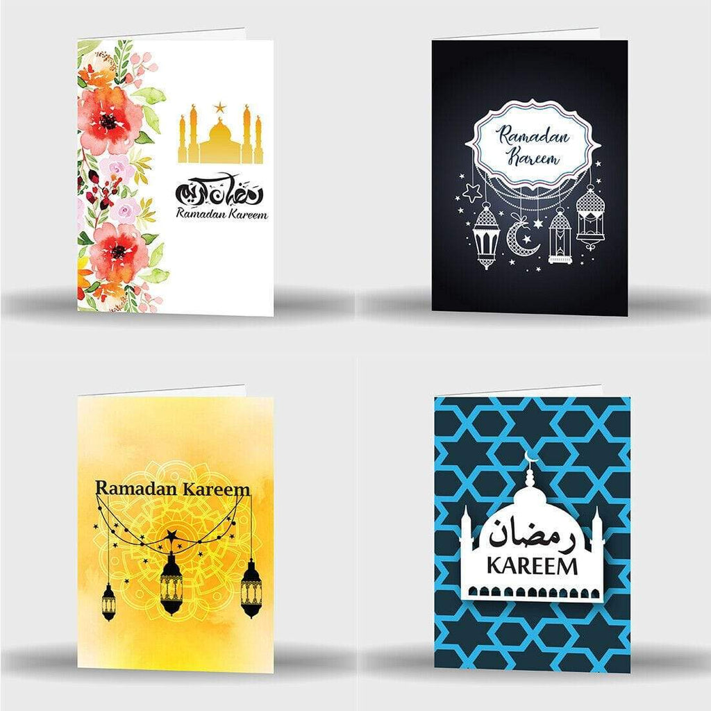 Single Or Pack Of 4 Ramadan Mubarak Kareem Celebration Greeting Card Gift D9