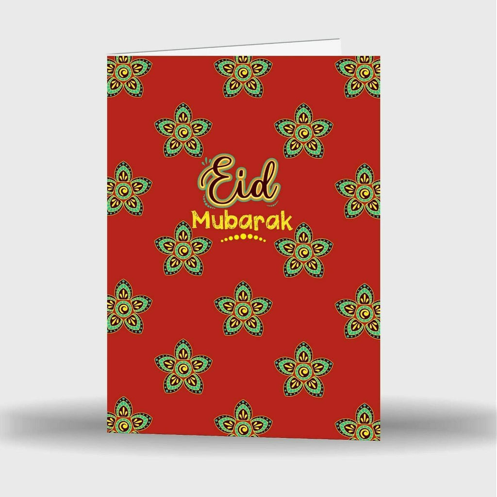 Personalised Single Or Pack Of 5 Eid Mubarak Mubrook Celebration Greeting Cards