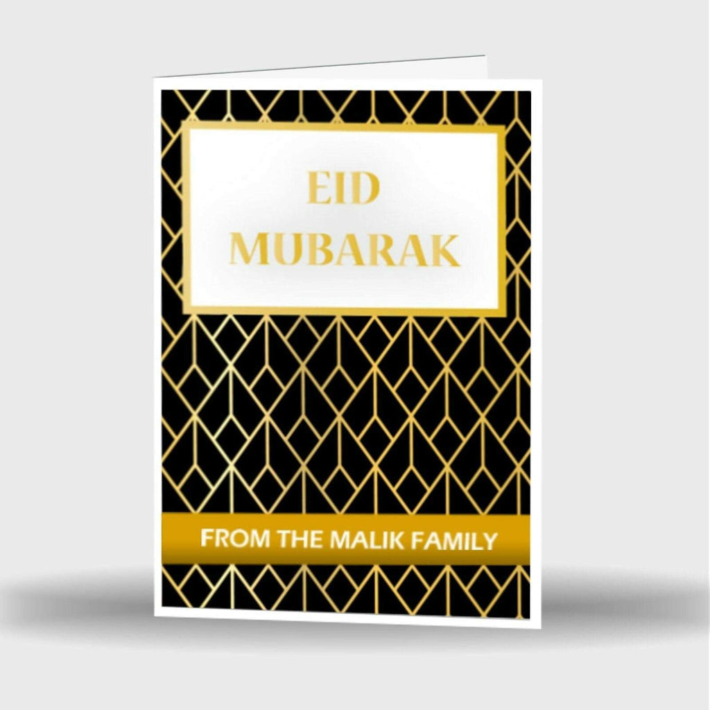 Personalised With Any Name Eid Mubarak Greeting Card Islamic Single Or Pack Of 4