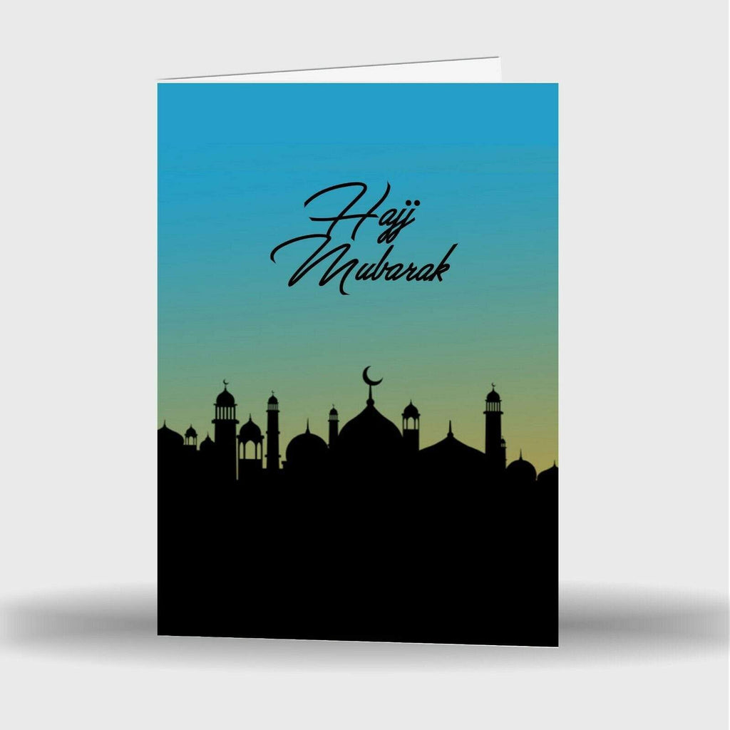 Single Or Pack Of 4 Hajj 2019 & Umrah Mubarak Celebration Greeting Card D1