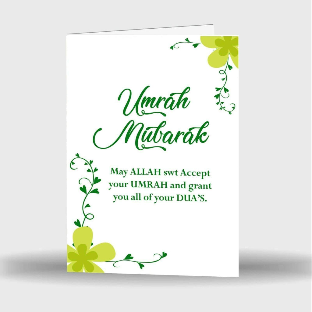 Single Or Pack Of 4 Umrah Mubarak Mubrook Celebration Fancy Greeting Card S-21