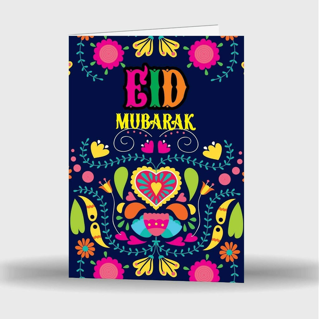 Personalised Single Or Pack Of 5 Eid Mubarak Mubrook Celebration Greeting Cards