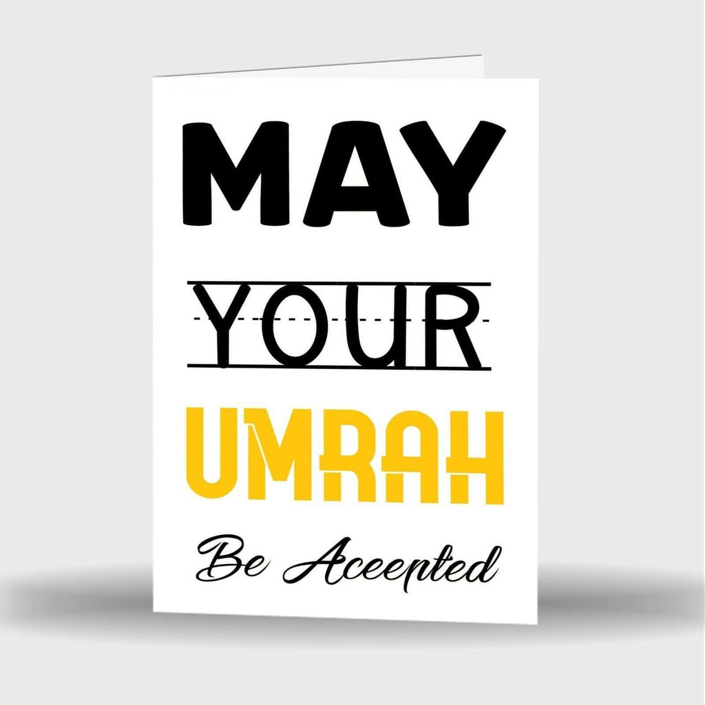 Single Or Pack Of 4 Hajj & Umrah Mubarak Mubrook Celebration Greeting Card S-8