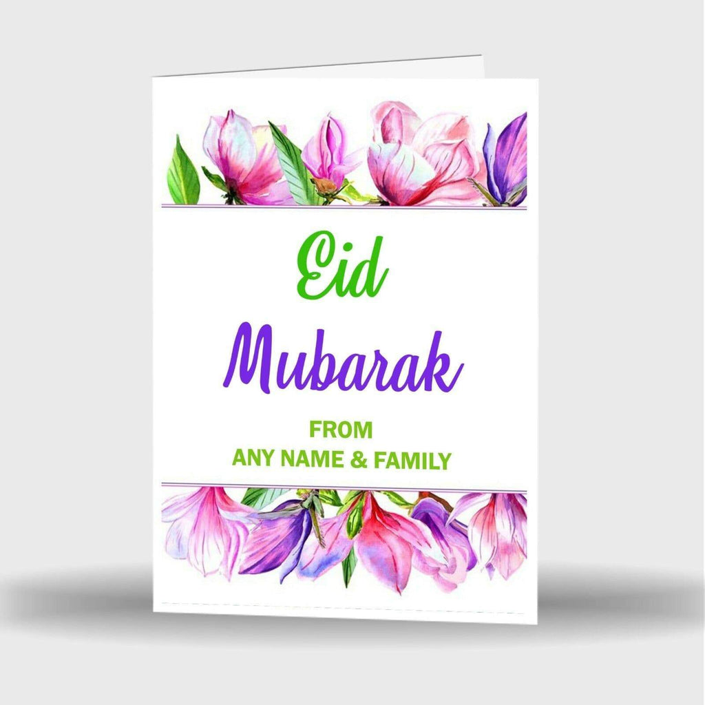 Personalised With Any Name Eid Mubarak Greeting Card Islamic Single Cards