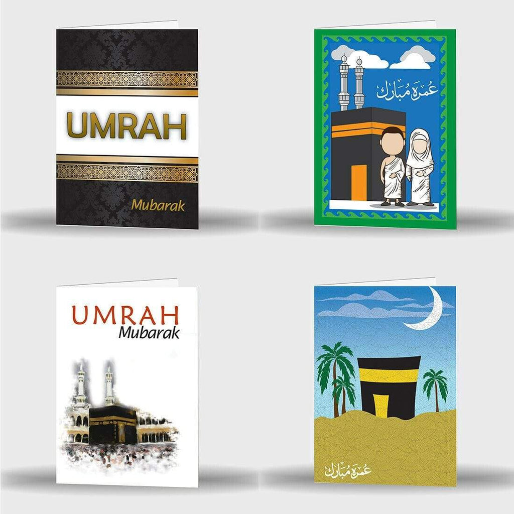 Single Or Pack Of 4 Umrah Mubarak Mubrook Celebration Greeting Card S-31