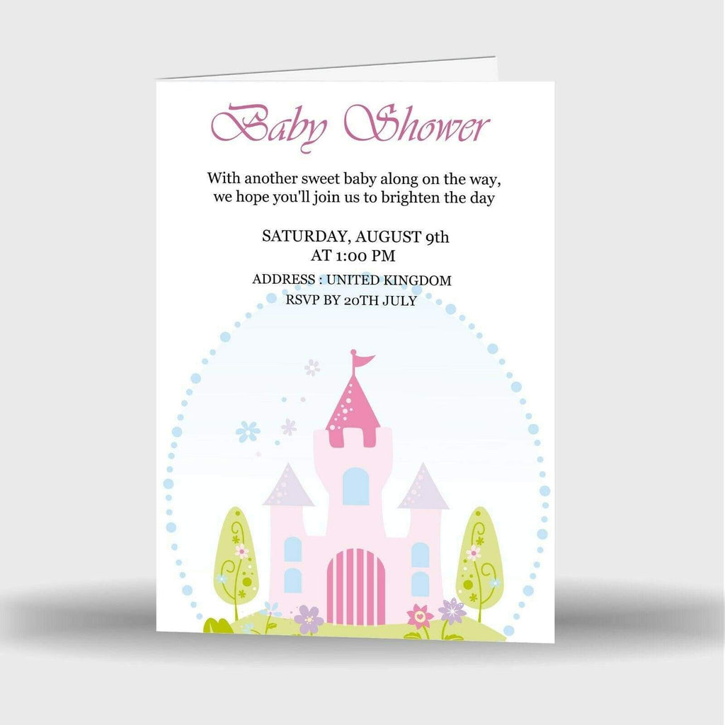 Personalised Baby Shower Party Baby Girl Newborn Celebration Single Cards