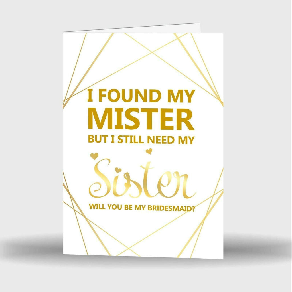 Wedding Will You Be My Bridesmaid I Found My Mister Sister Cards Single