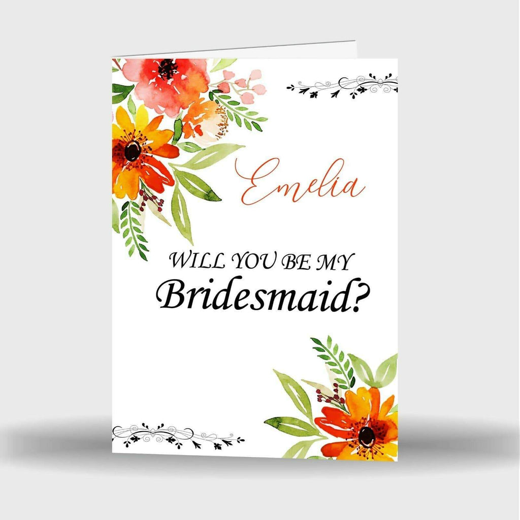 Wedding Will You Be My Bridesmaid Made Of Honor Flower Girl Cards Single