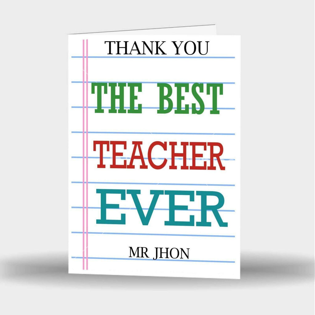 Personalise Best Teacher Card Gift Retiring Thank You Student Pupils Friends 2