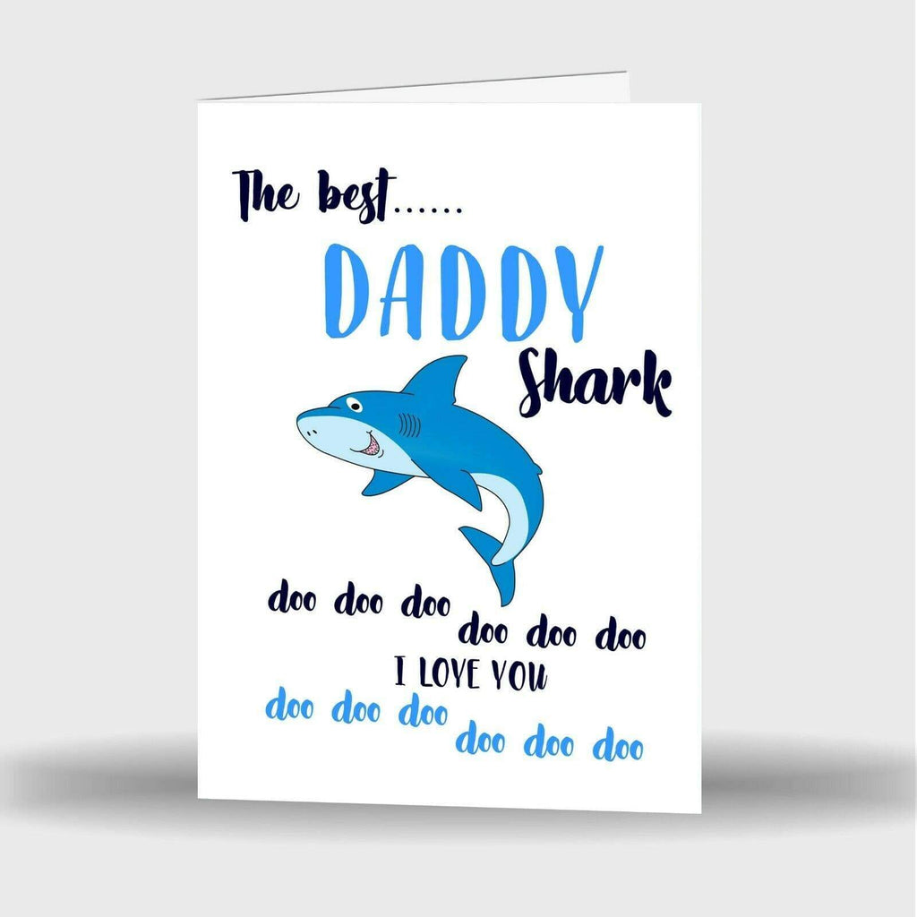 Daddy Shark Happy Father's Day Funny Humour Thank You Love You Greeting Cards 1