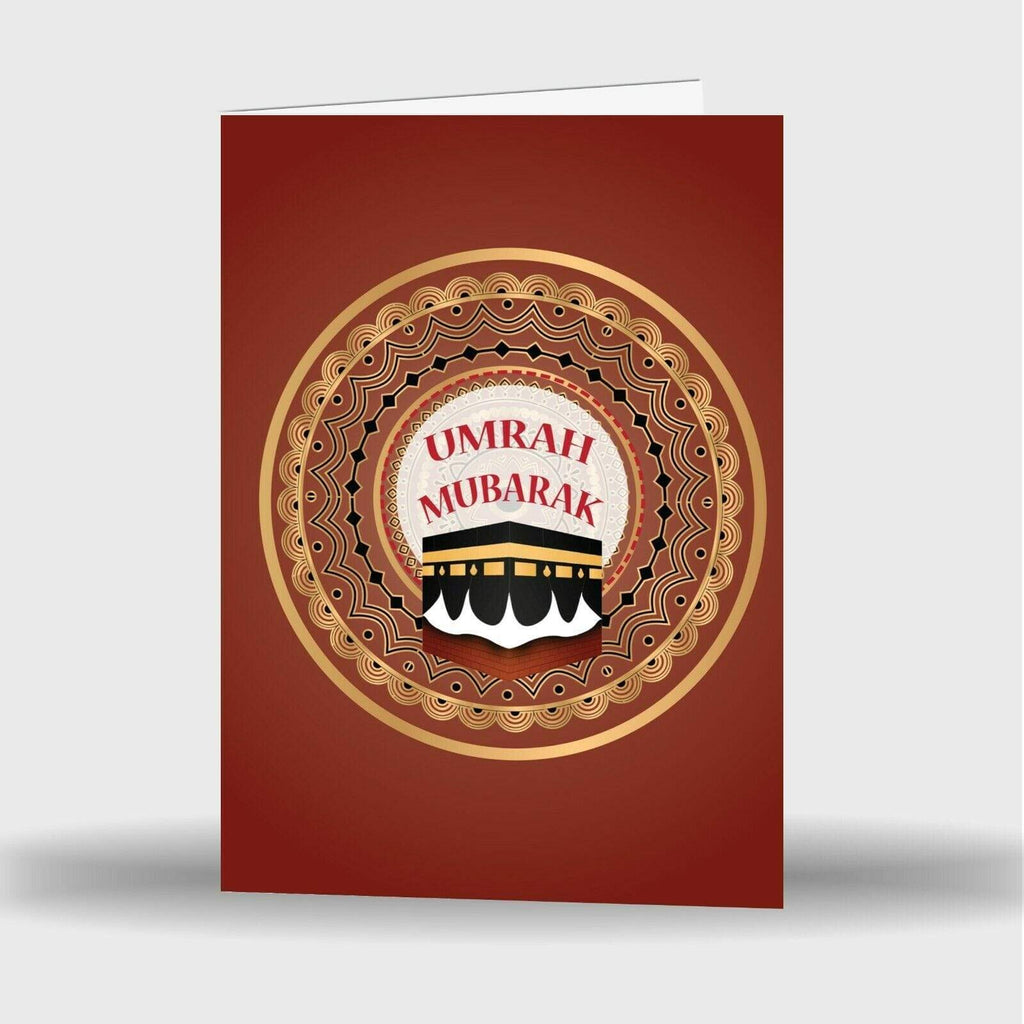 Single Or Pack Of 4 Umrah Mubarak Mubrook Islamic Celebration Greeting Card D5