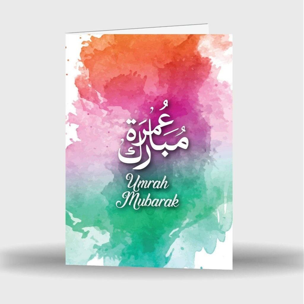 Single Or Pack Of 4 Umrah Mubarak Mubrook Islamic Celebration Greeting Card D4