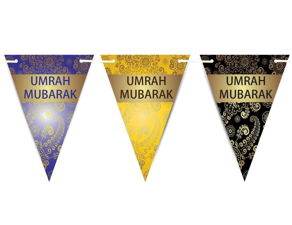 Umrah Mubarak Bunting Islamic Celebration Banner Flags Welcome Back Decoration 6