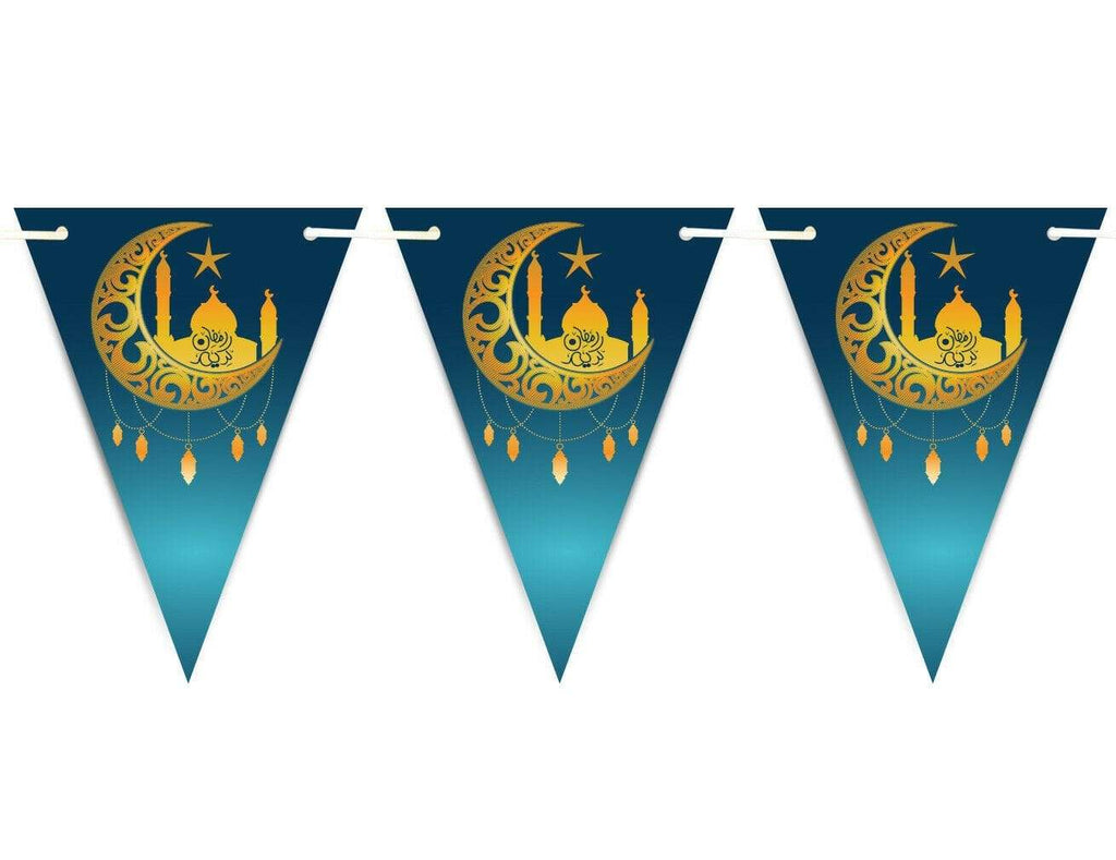 Ramadan Kareem Mubarak Bunting Islamic Celebration Banner Flags Decoration D2