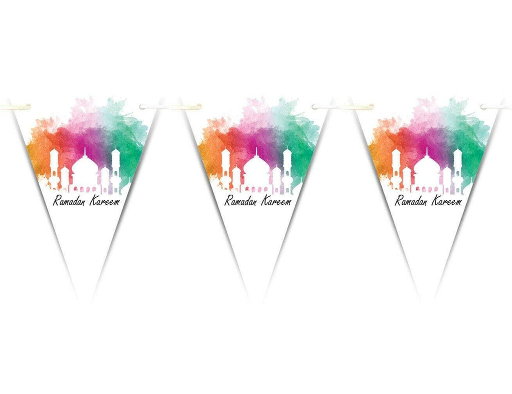 Ramadan Kareem Mubarak Bunting Islamic Celebration Banner Flags Decoration D7