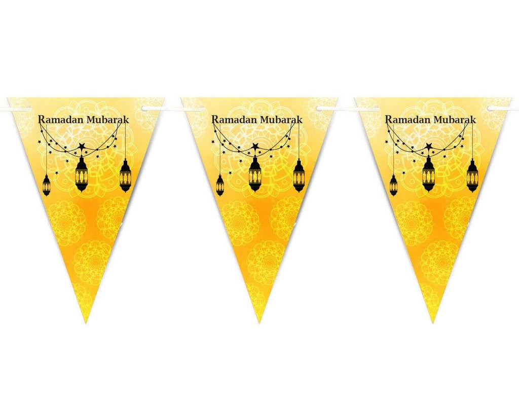 Ramadan Mubarak Arabic Bunting Islamic Celebration Banner Flags Decoration D3