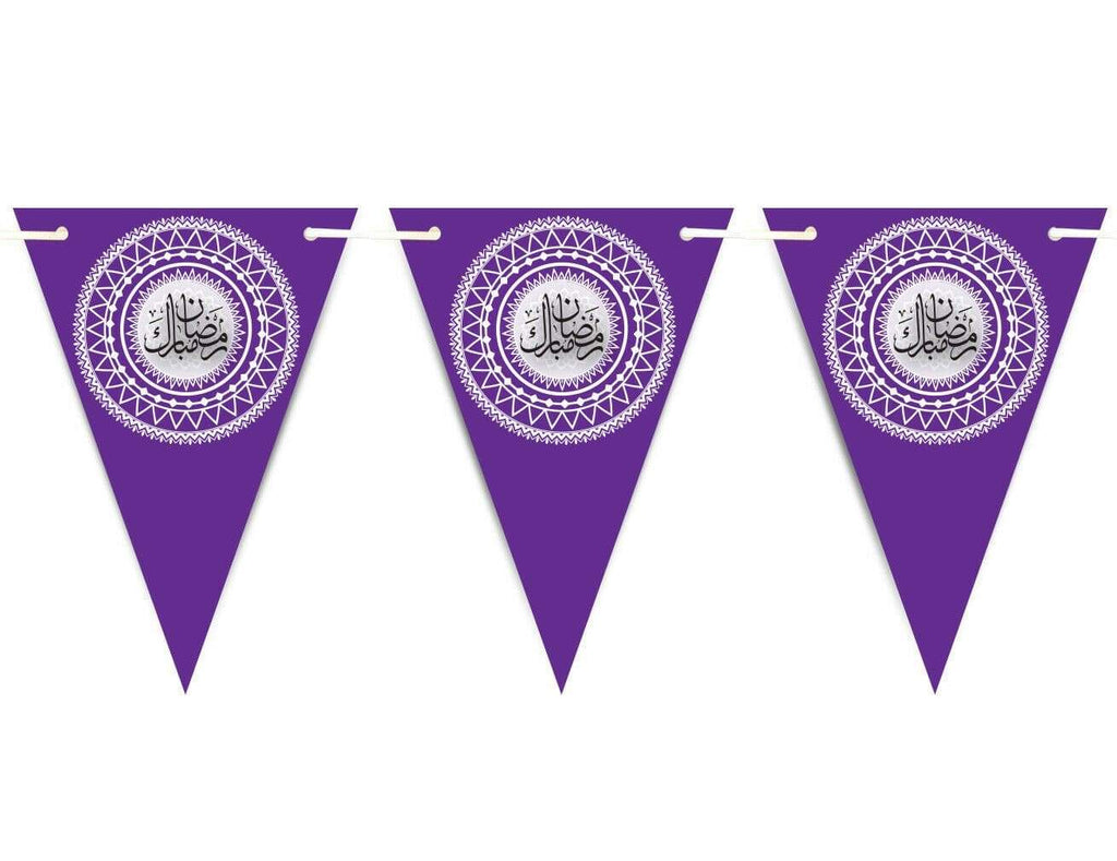 Ramadan Mubarak Arabic Bunting Islamic Celebration Banner Flags Decoration D4