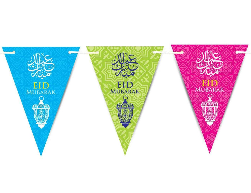 Eid Mubarak Mubrook Personalised Bunting Flags Islamic Decorations Party