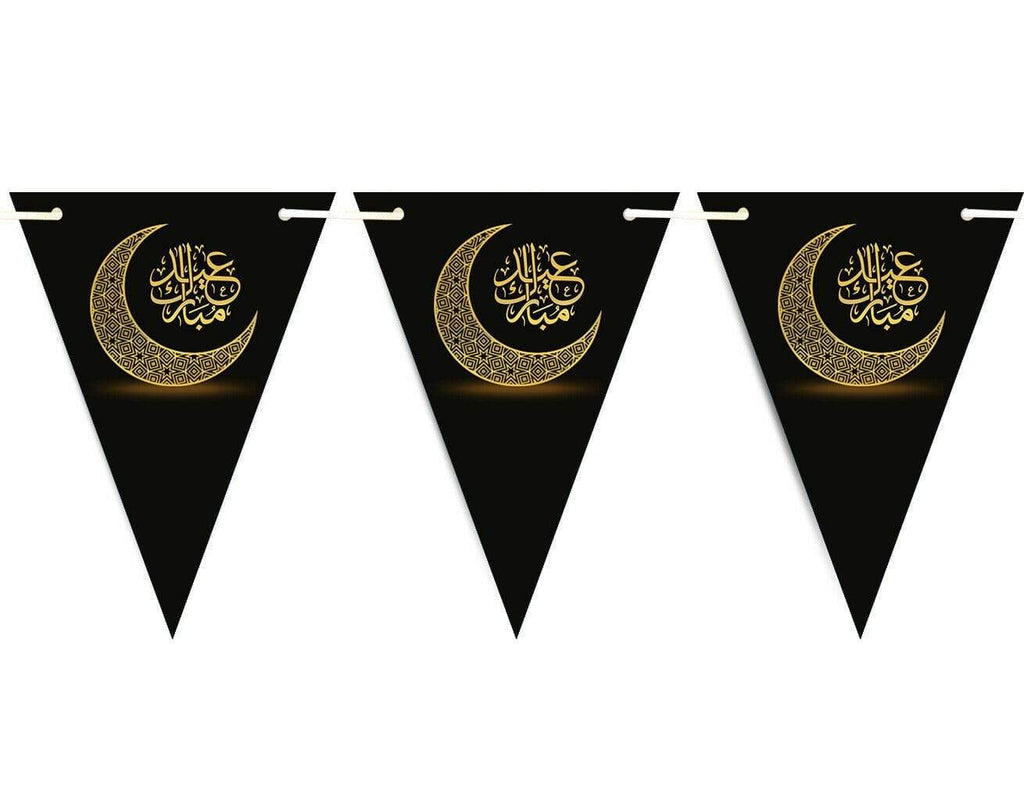 Eid Mubarak Mubrook Islamic Arabic Bunting Flags Islamic Decorations Party S12