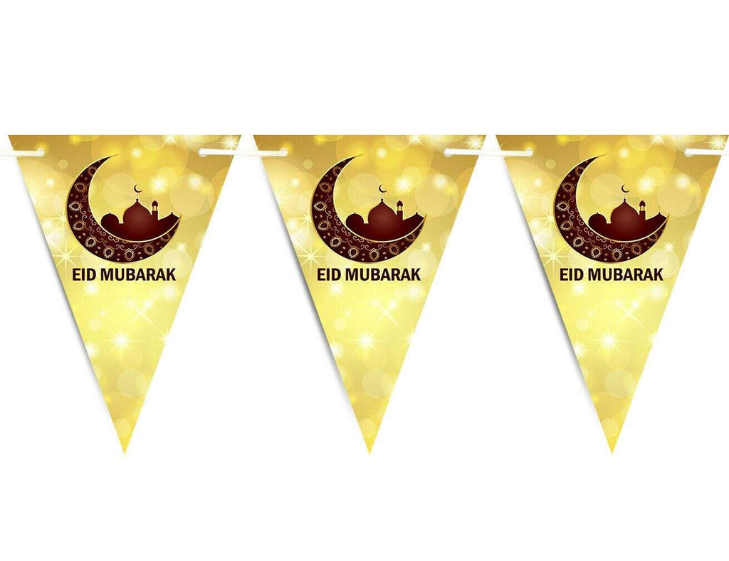 Eid Mubarak Mubrook Islamic Arabic Bunting Flags Islamic Decorations Party S13