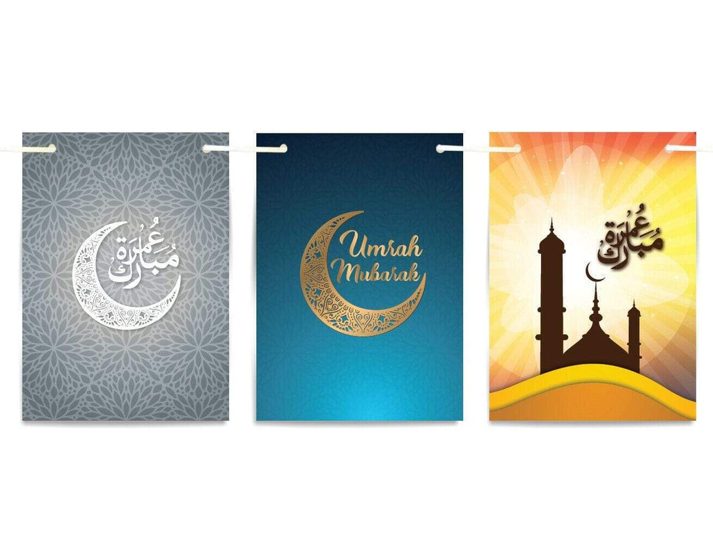 Umrah Mubarak Bunting Islamic Celebration Banner Square Shape Flags Decoration 1