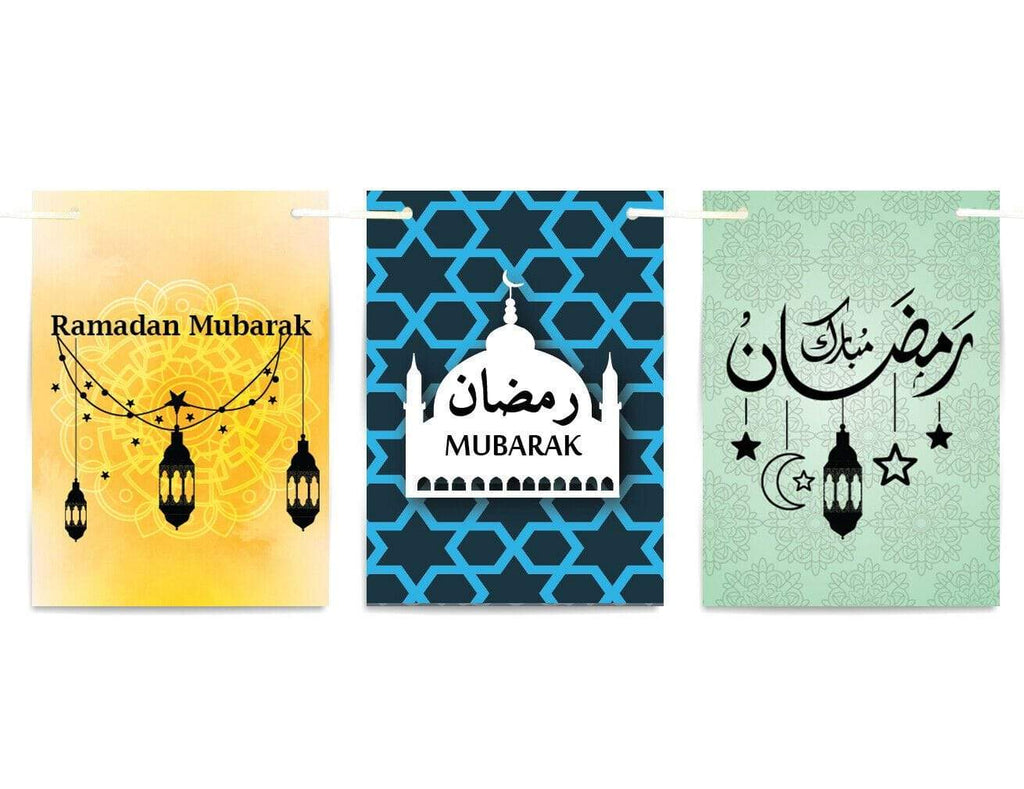 Ramadan Mubarak Bunting Islamic Celebration Banner Square Flags Decoration 3