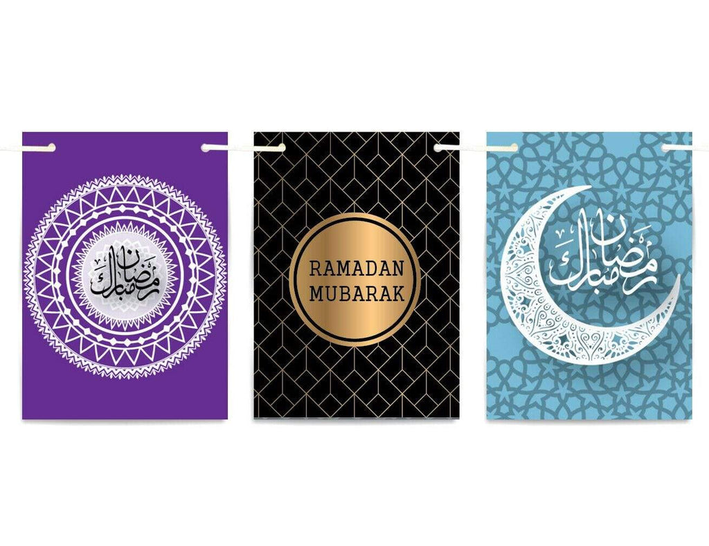 Ramadan Mubarak Bunting Islamic Celebration Banner Square Flags Decoration 4