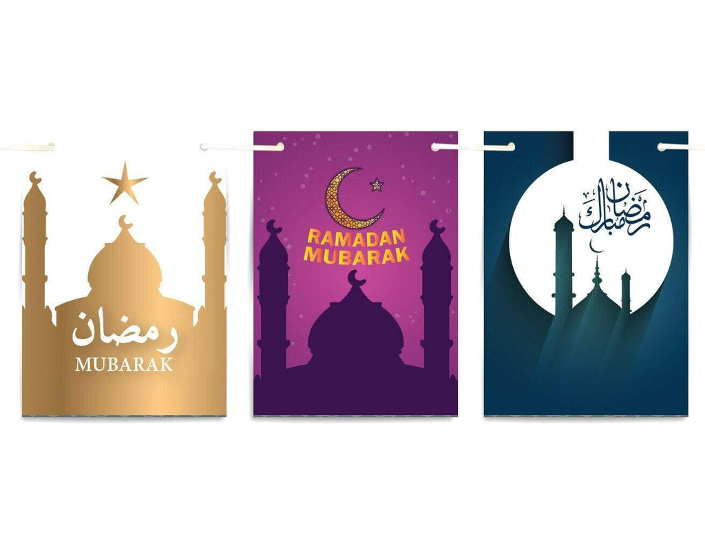 Ramadan Mubarak Bunting Islamic Celebration Banner Square Flags Decoration 6