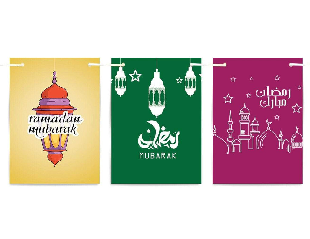 Ramadan Mubarak Bunting Islamic Celebration Banner Square Flags Decoration 8