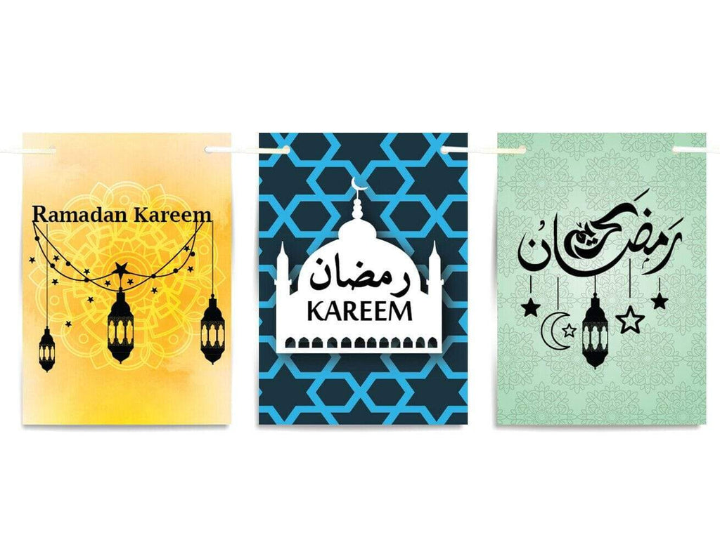 Ramadan Kareem Islamic Bunting Celebration Banner Square Flags Decoration D3