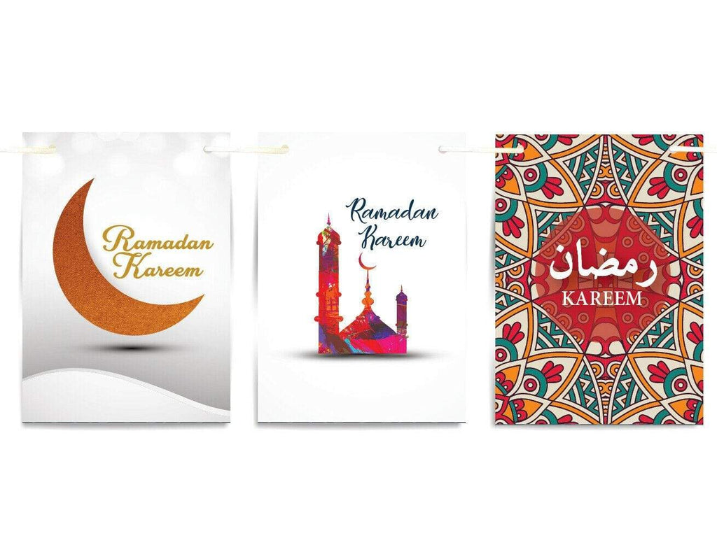 Ramadan Kareem Islamic Bunting Celebration Banner Square Flags Decoration D5