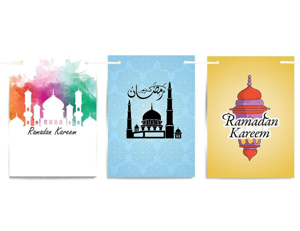 Ramadan Kareem Islamic Bunting Celebration Banner Square Flags Decoration D7