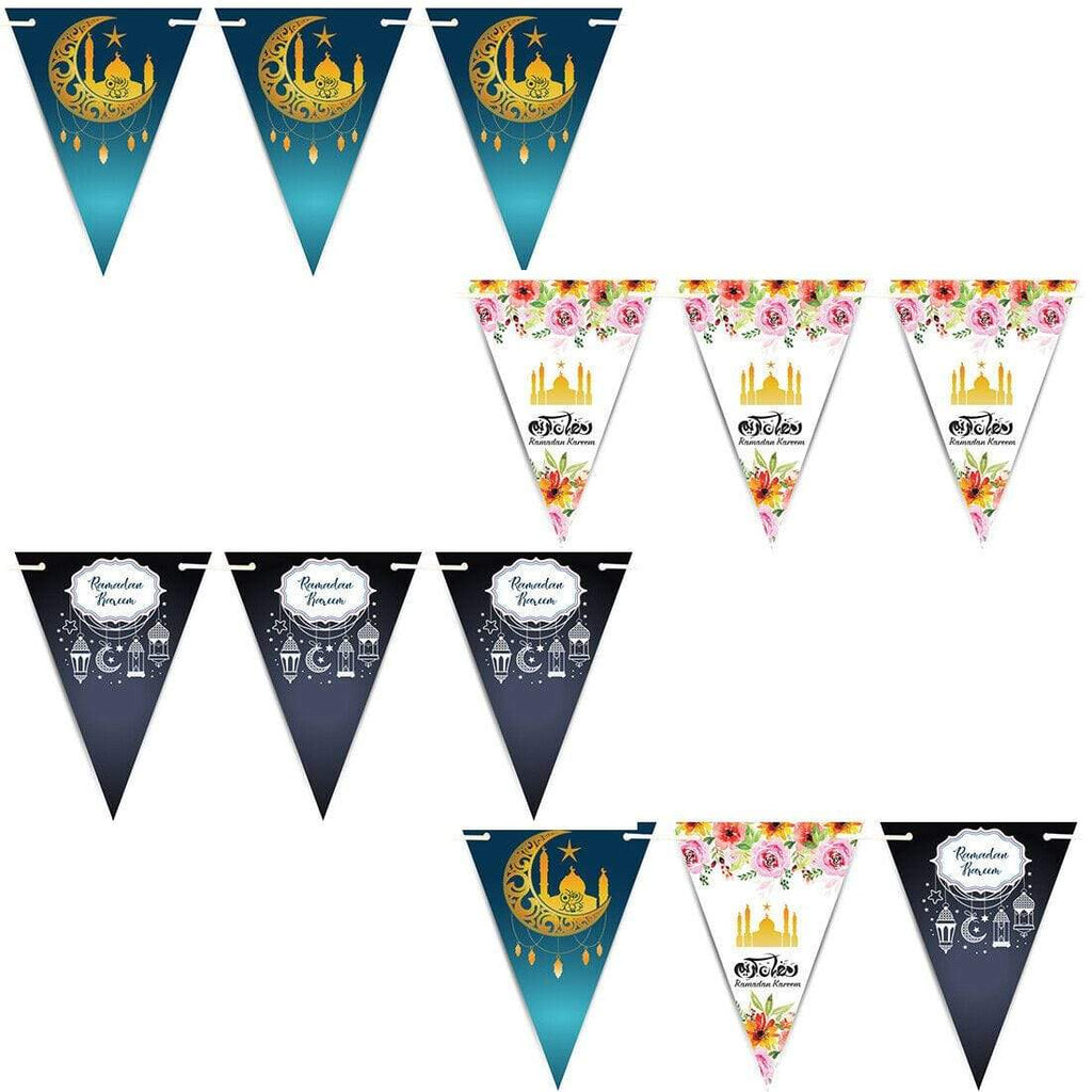 Ramadan Kareem Mubarak Bunting Islamic Celebration Banner Flags Decoration D2