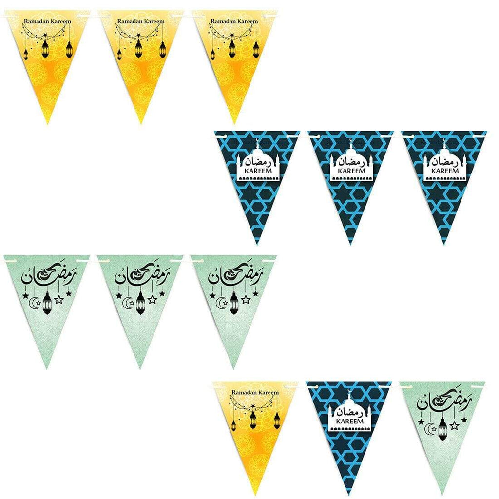 Ramadan Kareem Mubarak Bunting Islamic Celebration Banner Flags Decoration D3