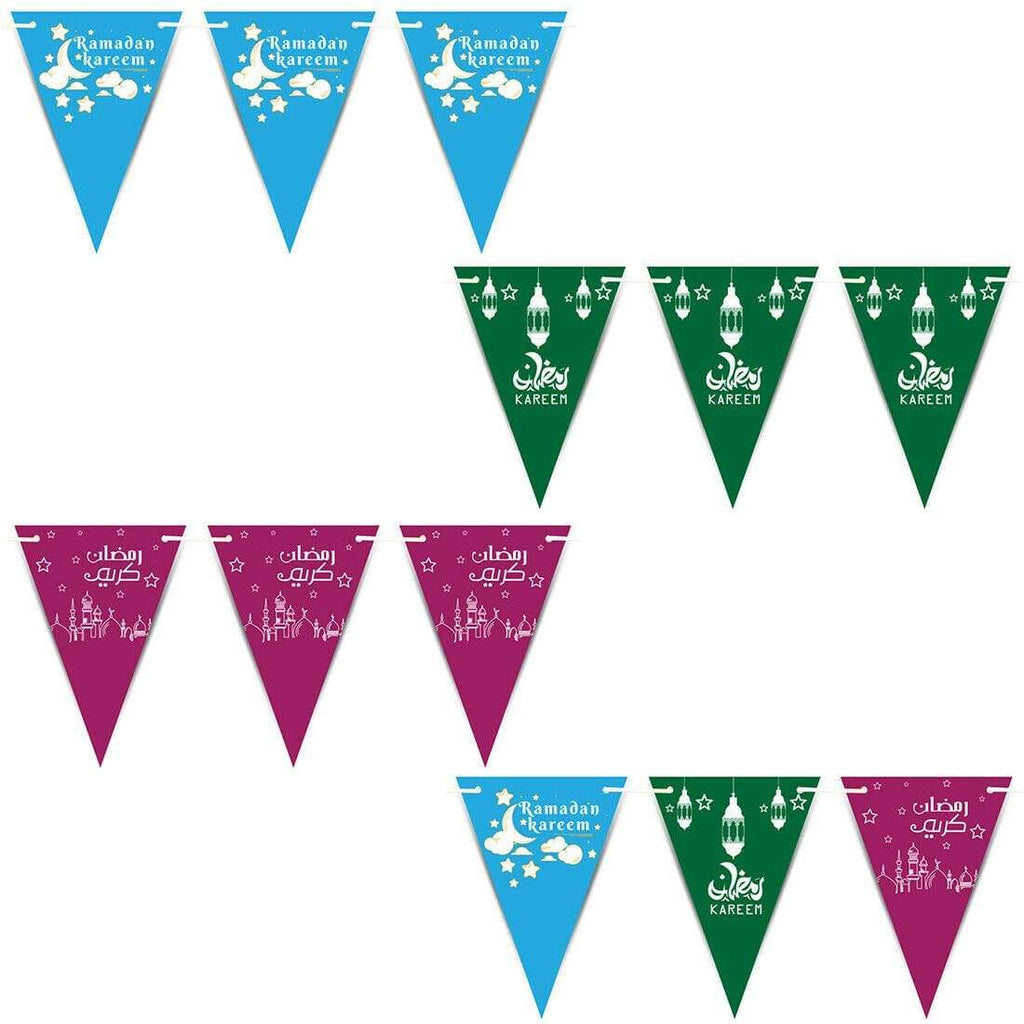 Ramadan Kareem Mubarak Bunting Islamic Celebration Banner Flags Decoration D8