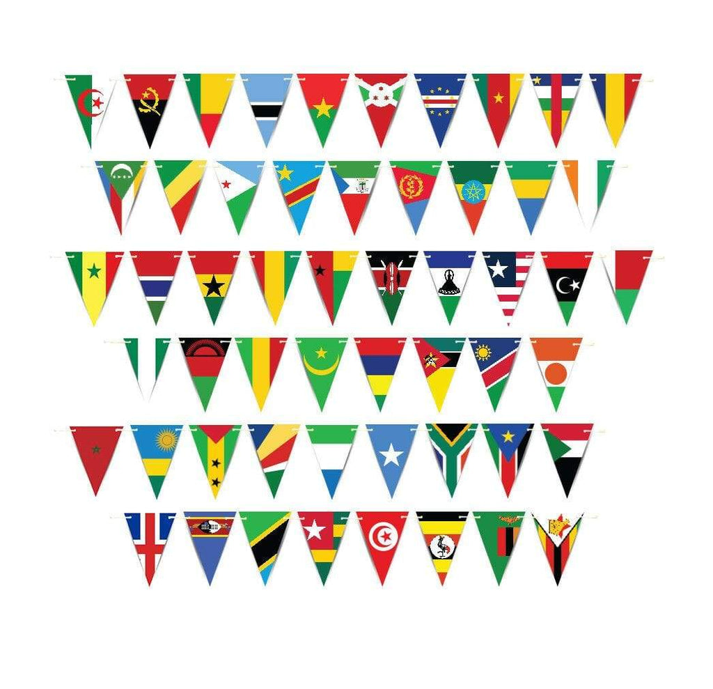 Africa Countries World Flags Triangle Bunting Banner Decorations Celebrations