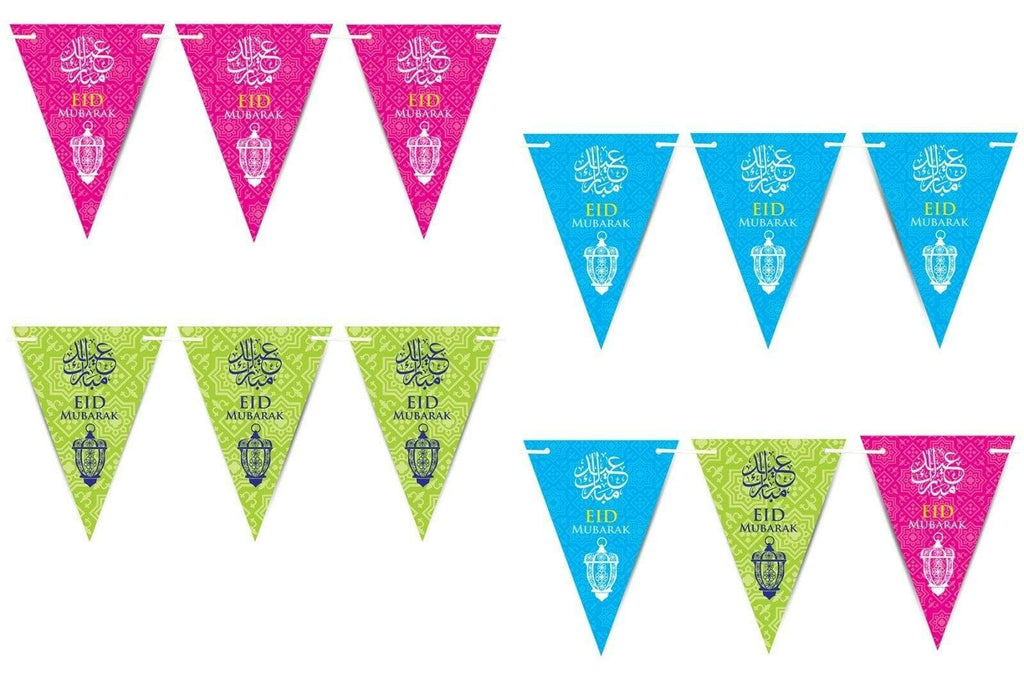 Eid Mubarak Mubrook Personalised Bunting Flags Islamic Decorations Party