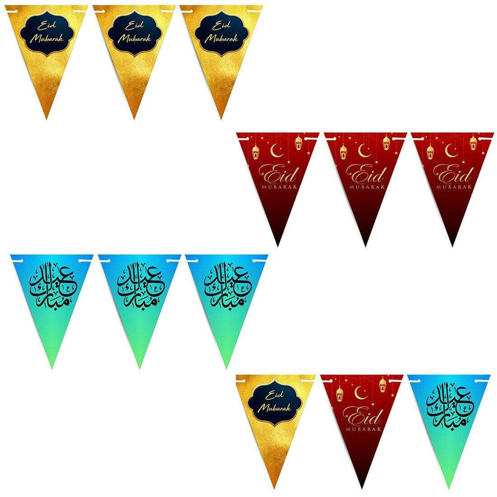 Eid Mubarak Mubrook Islamic Arabic Bunting Flags Islamic Decorations Party S14