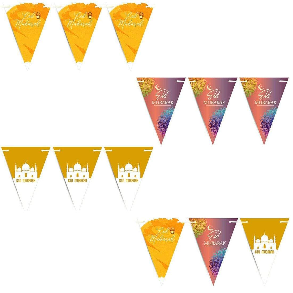 Eid Mubarak Mubrook Islamic Arabic Bunting Flags Islamic Decorations Party S16