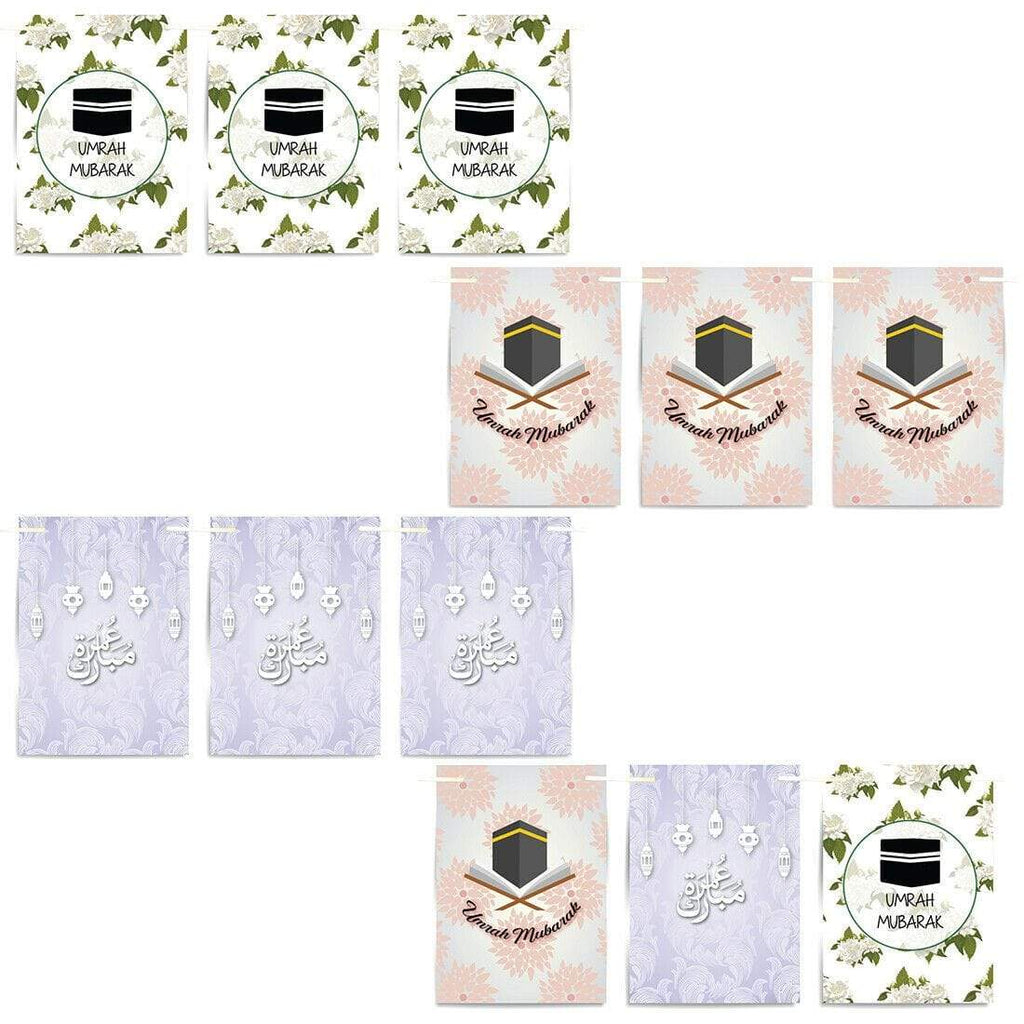 Umrah Mubarak Bunting Islamic Celebration Banner Square Shape Flags Decoration 8