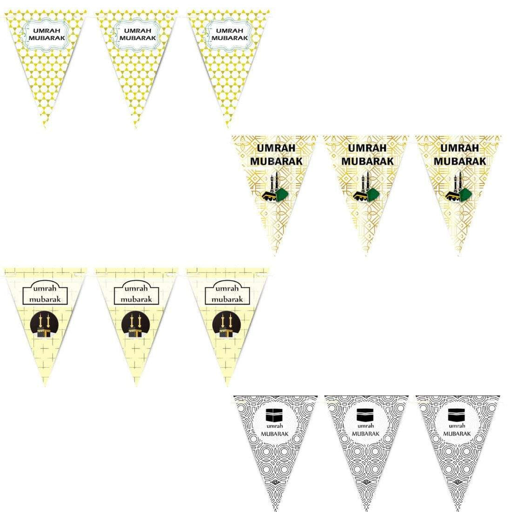 Umrah Mubarak Bunting Islamic Celebration Banner Flags Welcome Back Decoration 2