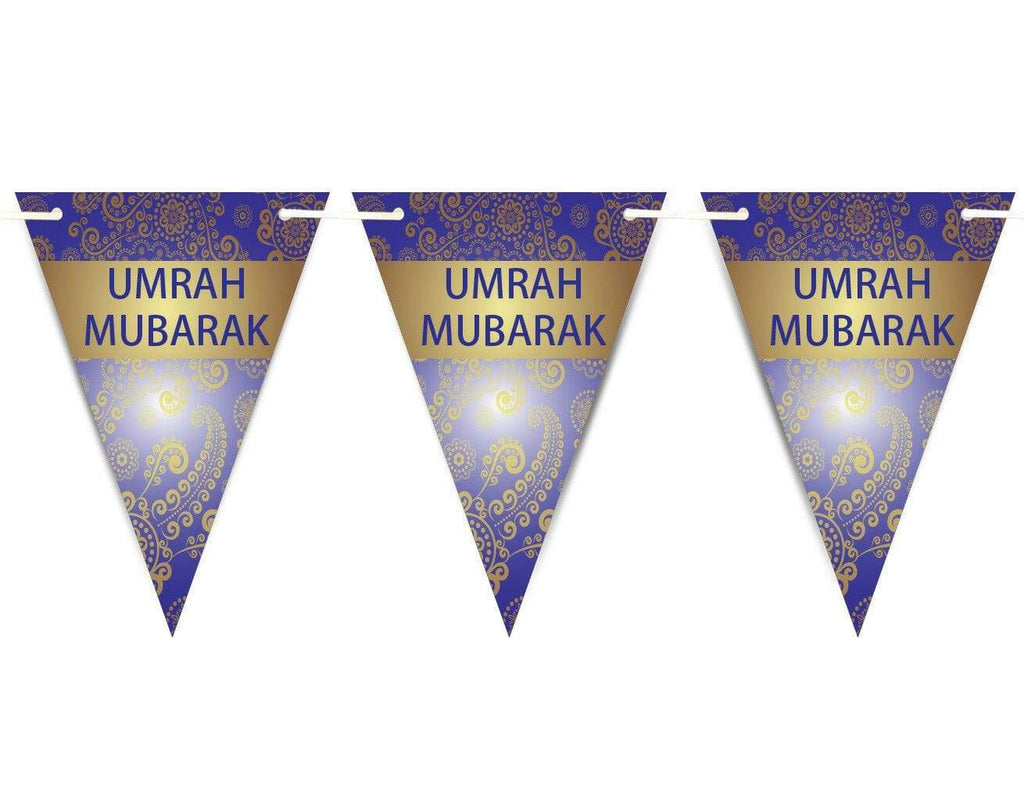 Umrah Mubarak Bunting Islamic Celebration Banner Flags Welcome Back Decoration 6